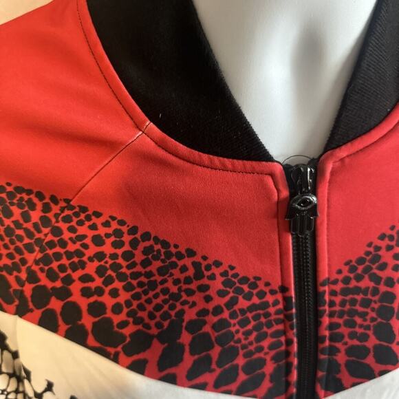 Kash Men's Large Zip Up Track, Jacket, red, black, white, Athletic Designer - Picture 11 of 11